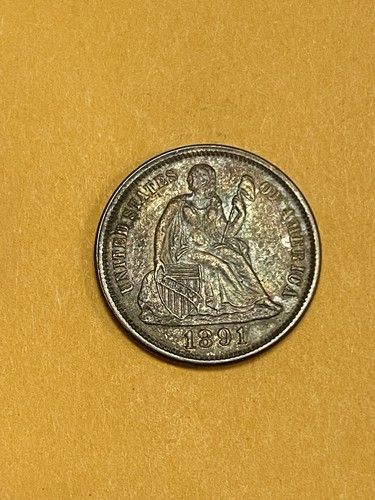 1891 silver seated liberty - 1891,