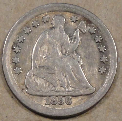 1856 liberty seated - liberty, dime