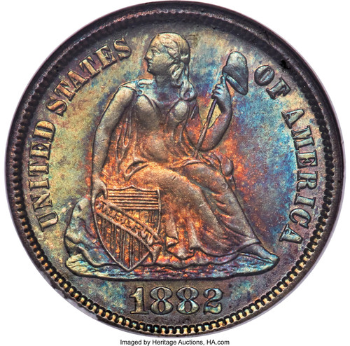 1882 10c 103 seated dime - seated, ngc
