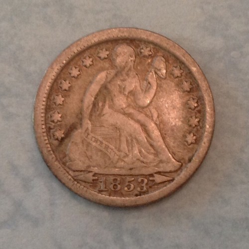 1853 seated liberty dime 10 - dime,